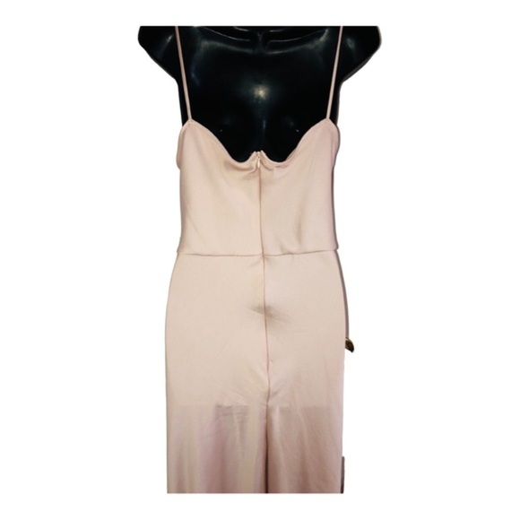Taylor champagne light pink spaghetti strap cowlneck silk look maxi gown size 16 - Picture 5 of 13